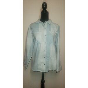 Ultra Flirt Women's Plaid Flannel Shacket - Light Blue and White. NWT